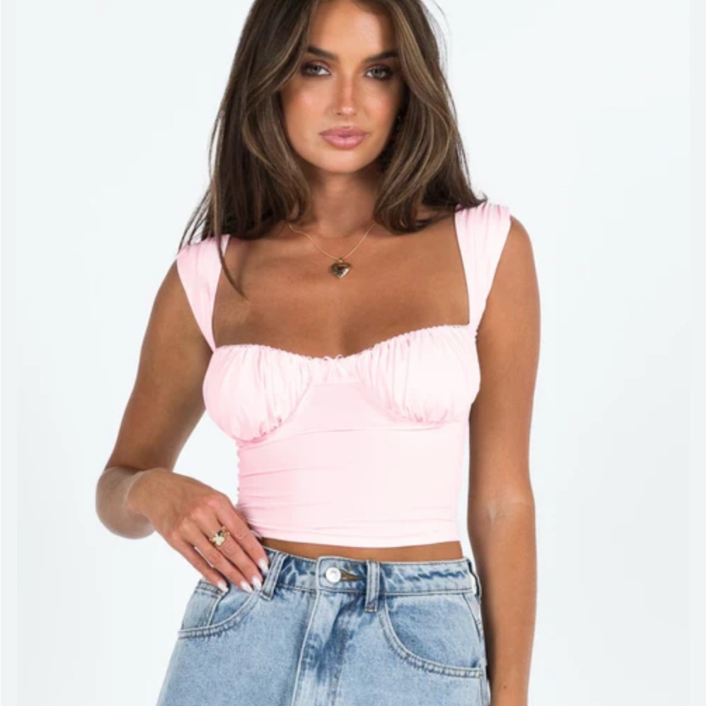 Princess Polly Light Pink Crop Top